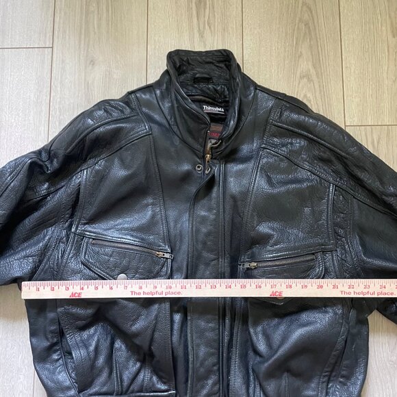 Wilson's Adventure Bound Thinsulate Leather Jacket Men's L Black moto Biker - Picture 8 of 14